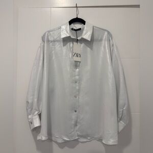 White-Silver Zara Shirt